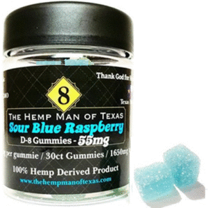 Hemp Man - Sour Blue Raspberry D8 Gummies 55mg