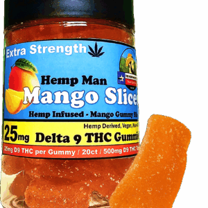 EXTRA Strength Hemp Man Mango Gummy Slices - 25mg D9