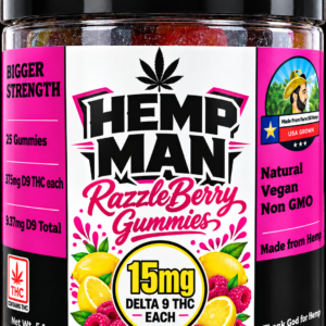 Hemp Man RazzleBerry Gummies 15mg D9 THC