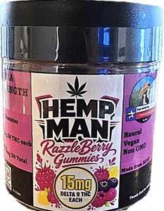Hemp Man RazzleBerry Gummies 15mg D9 THC